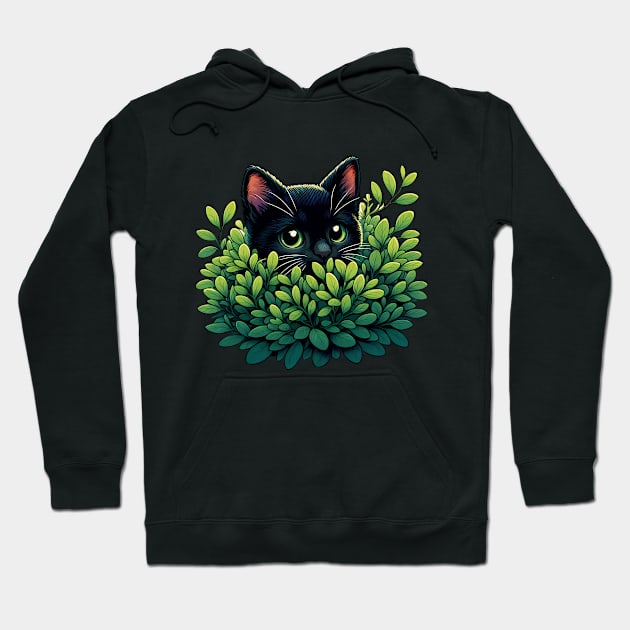 The Curious Black Kitten Hoodie by TeaTimeTales